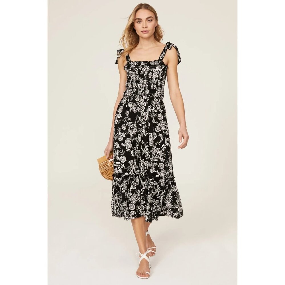 Slate & Willow Floral Tie Shoulder Dress